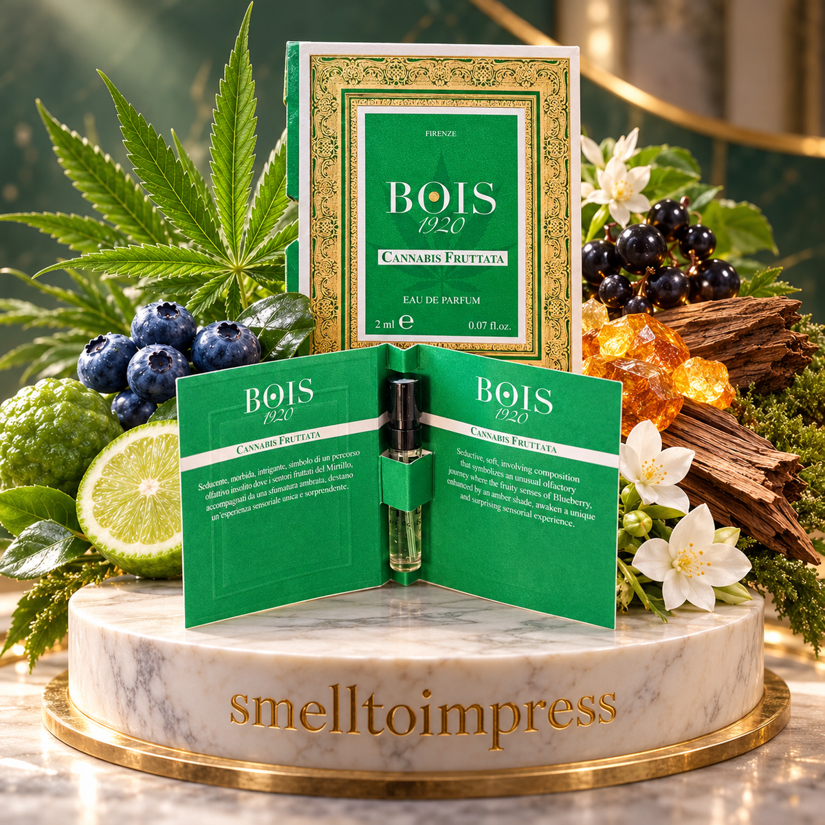 εικόνα επίσημου δείγματος αρώματος Bois 1920 Cannabis Fruttata 2 ml