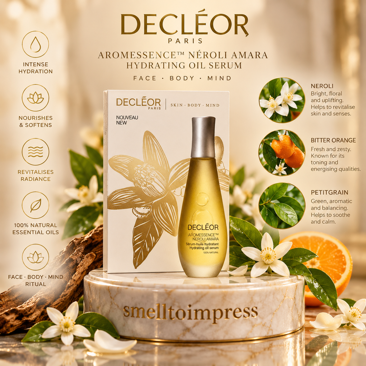 εικόνα δείγματος 1 ml του Decléor Aromessence Néroli Amara Hydrating Oil Serum