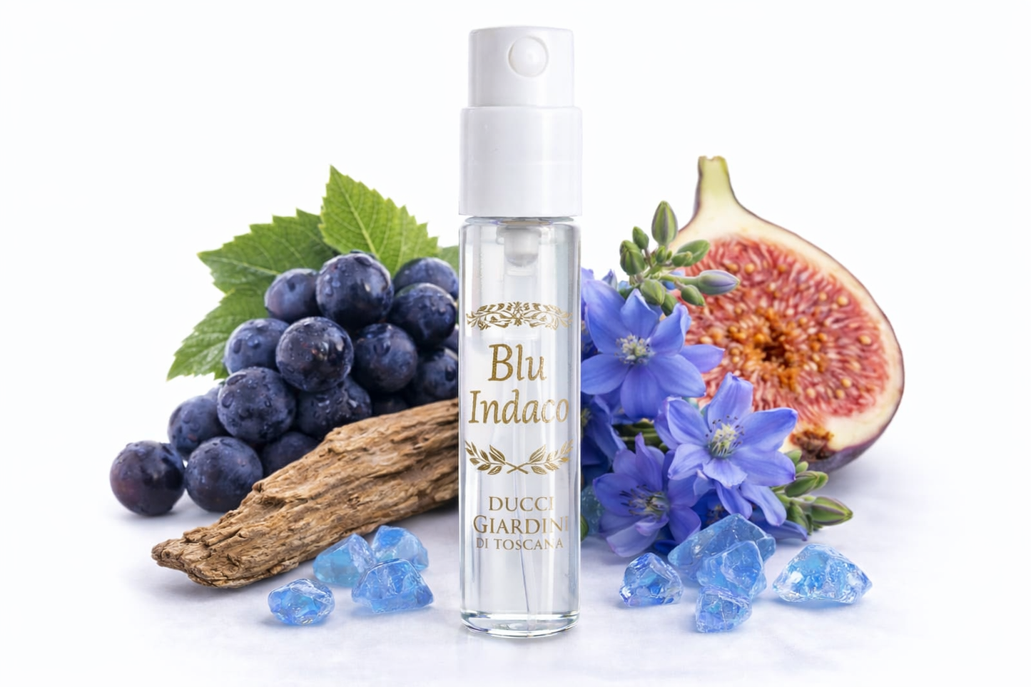 εικόνα δείγματος επίσημου αρώματος Giardini di Toscana Blu Indaco 2ml 0,06 ουγγιές υγρού.