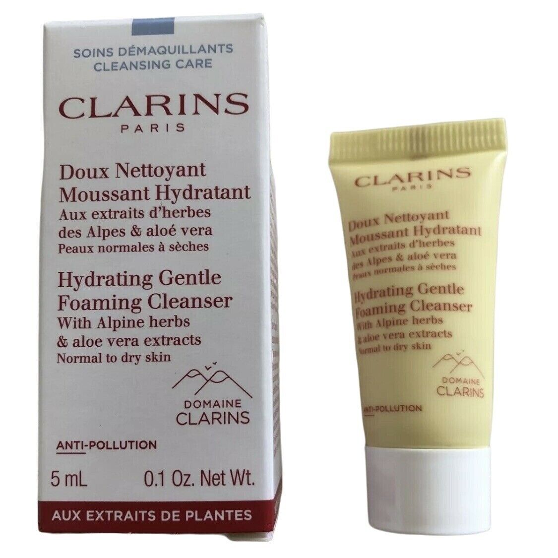 Clarins Ενυδατικός Απαλός Αφρώδης Καθαρισμός Mini δείγμα περιποίησης 5ML 0,1 ουγγιά. Κανονικό έως ξηρό δέρμα