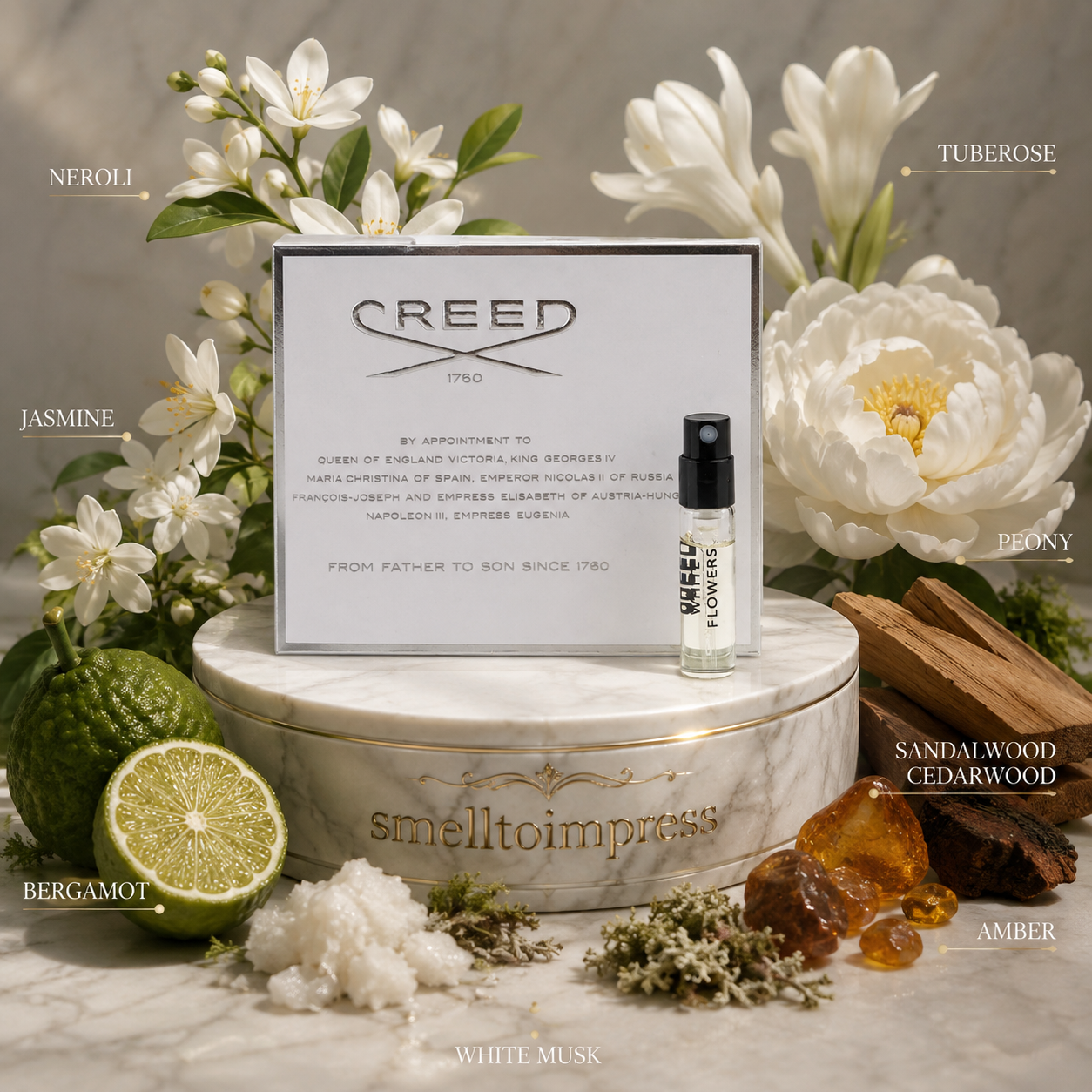Creed White Flowers επίσημο δείγμα αρώματος 2 ml 0,06 fl. oz.