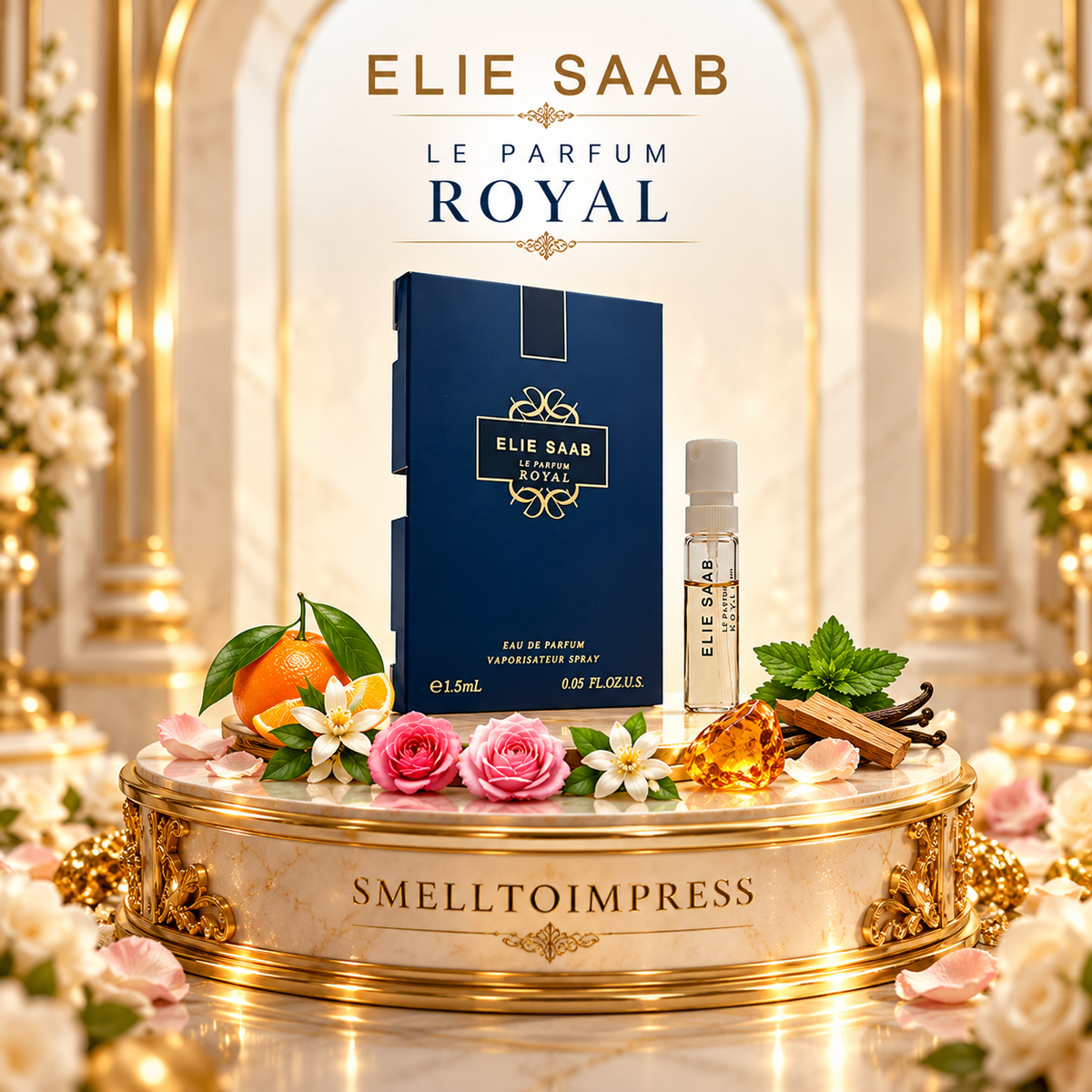 εικόνα επίσημου δείγματος αρώματος Elie Saab Le Parfum Royal από Smelltoimpress 1,5 ml
