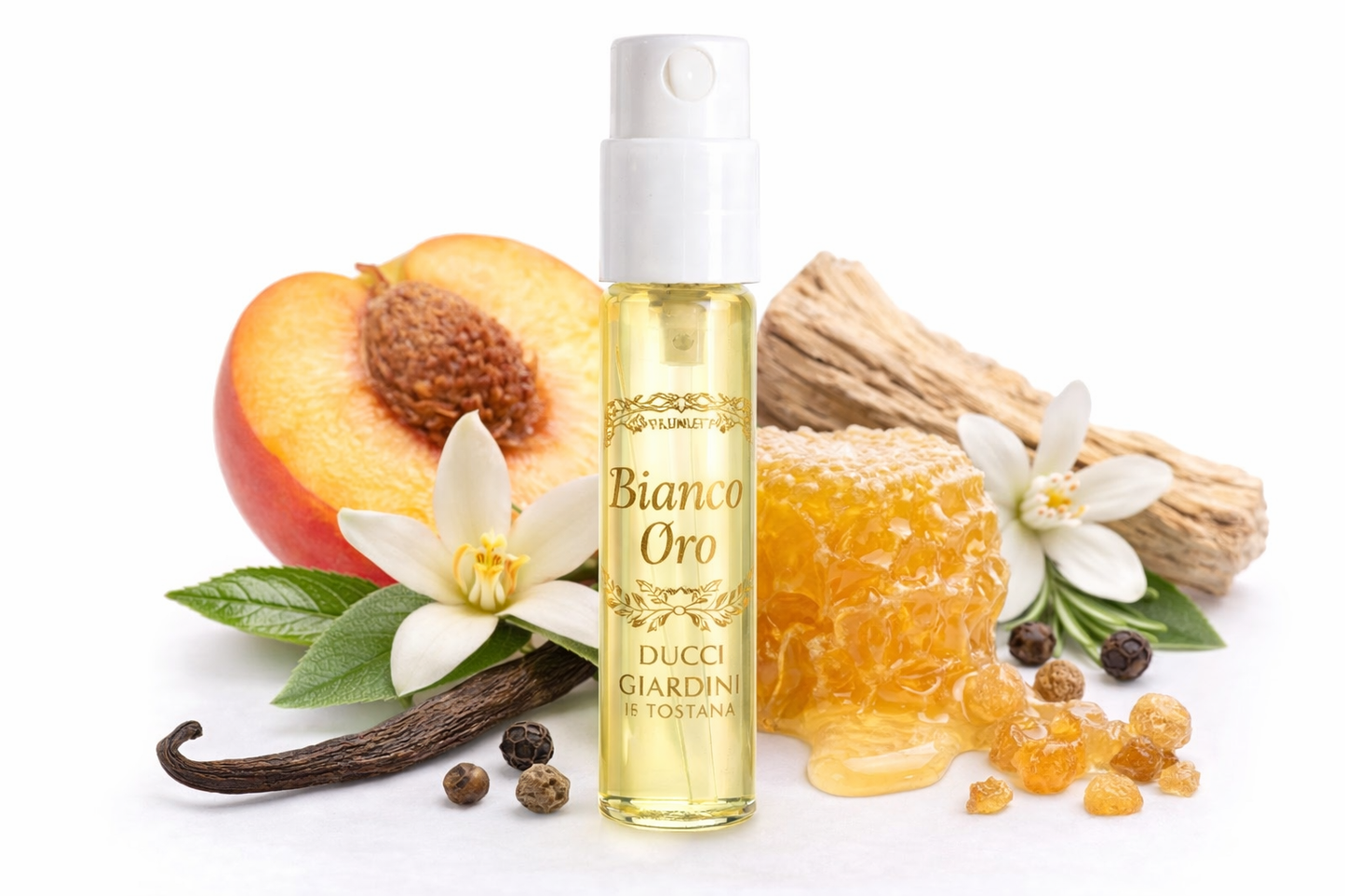 εικόνα του επίσημου δείγματος αρώματος Giardini di Toscana Bianco Oro 2ml 0,06 ουγγιάς υγρού