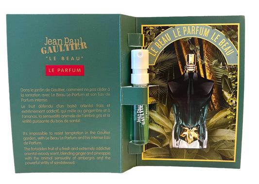 Επίσημο δείγμα αρώματος Jean Paul Gaultier Le Beau Le Parfum Intense, δοκιμαστής αρώματος Jean Paul Gaultier Le Beau Le Parfum Intense