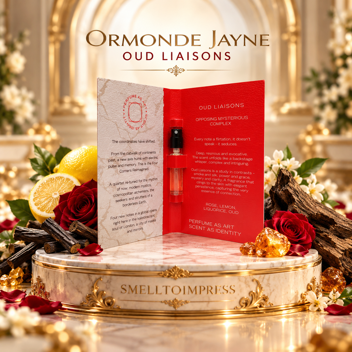 εικόνα επίσημου δείγματος αρώματος Ormonde Jayne Oud Liaisons 2,5 ml