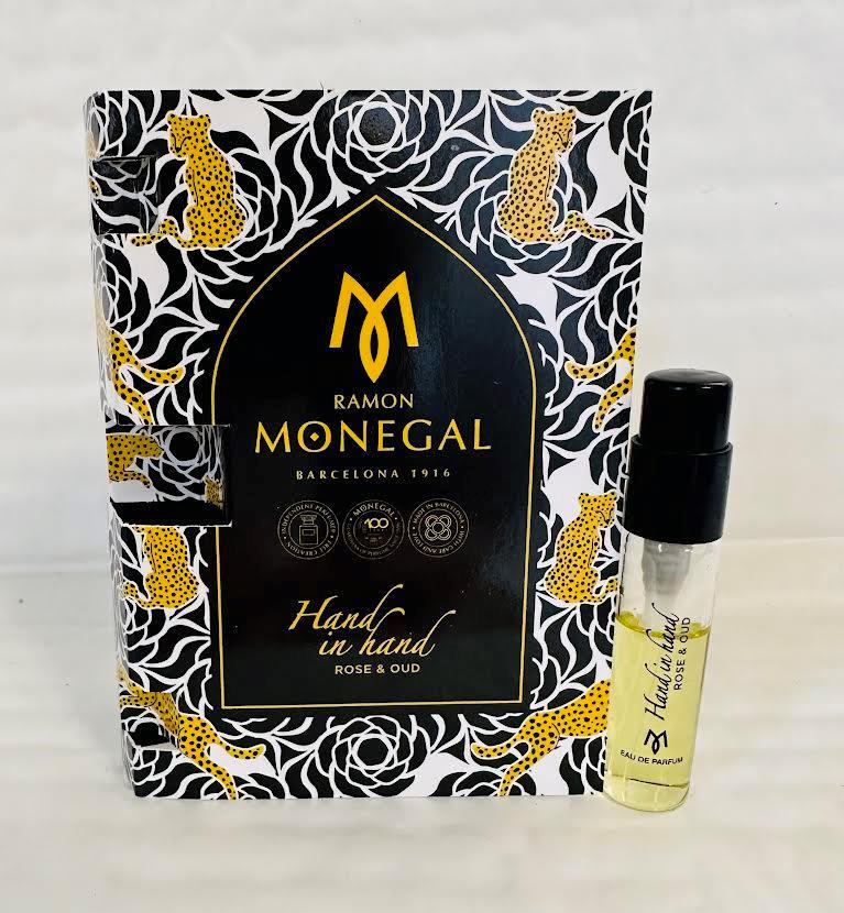 Ramon Monegal Χέρι με Χέρι Rose & Oud επίσημο δείγμα αρώματος 2ml 0.06 fl.o.z. δοκιμαστικό άρωμα