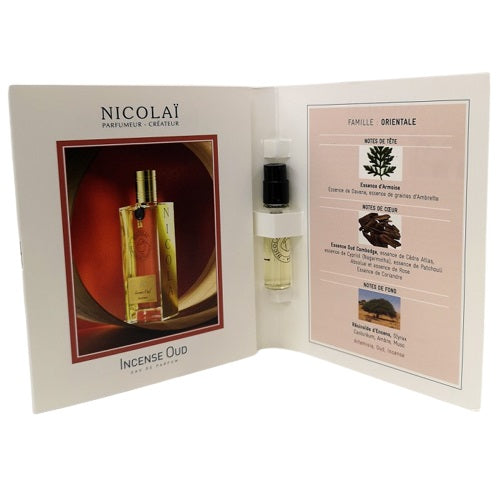 επίσημα δείγματα αρώματος του αρώματος Nicolai Incense Oud 1,8ml 0,07 ουγγιάς.